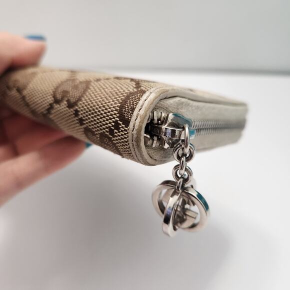 Authentic GUCCI Classic Canvas Zip Around Wallet Luxury Designer Monogram - Picture 10 of 16